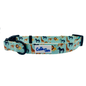 Cutie Ties Fun Design Dog Collar (Color: Zoo Furiends, size: large)