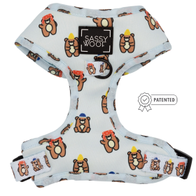 Adjustable Harness (Color: Jingle Bears, size: Xsmall)