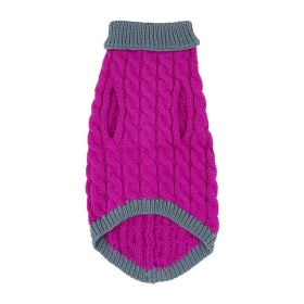 Mr. Peanut's Knitted Acrylic Dog Sweaters (Color: Royal Rosa With Gray Fringe, size: X Large)