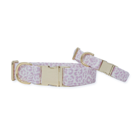 French Lavender Rosette Classic Dog Collar (size: L)