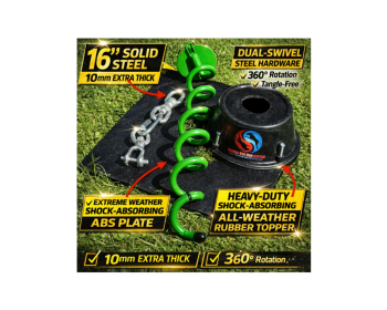 Double Dog Run Tangle-free Two Dog Tie Out Stake (size: Heavy-Duty Tie Out Stake - 1200lbs)