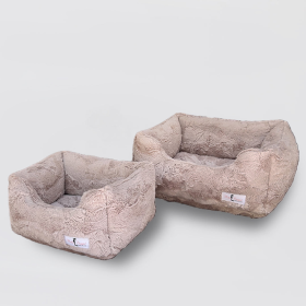 Cuddle Dog Bed (Color: Taupe, size: SM)