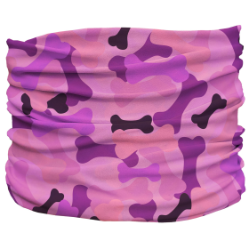 Bone Camo Pup Scruff (Color: Pink, size: large)